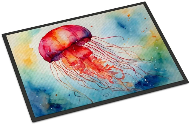 Main image of NEW Jellyfish Doormat Front Door Mat Indoor Outdoor Rugs for Entryway, Non Slip Washable Low Pile, 18H X 27W