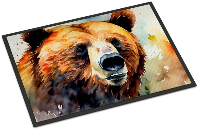 Main image of NEW Grizzly Bear Doormat Front Door Mat Indoor Outdoor Rugs for Entryway, Non Slip Washable Low Pile, 18H X 27W