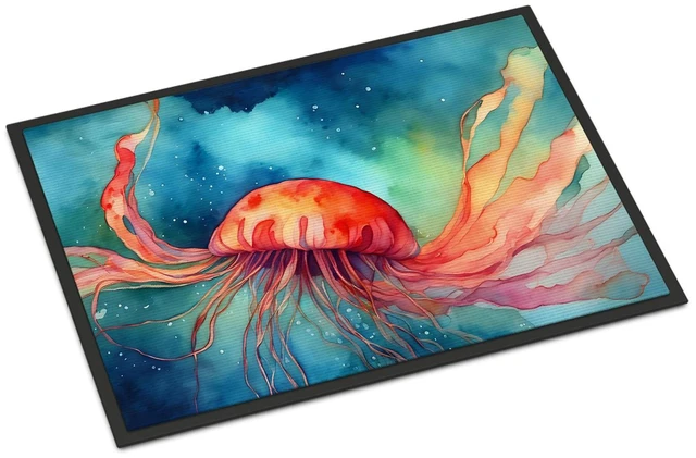 Main image of NEW Jellyfish Doormat Front Door Mat Indoor Outdoor Rugs for Entryway, Non Slip Washable Low Pile, 18H X 27W