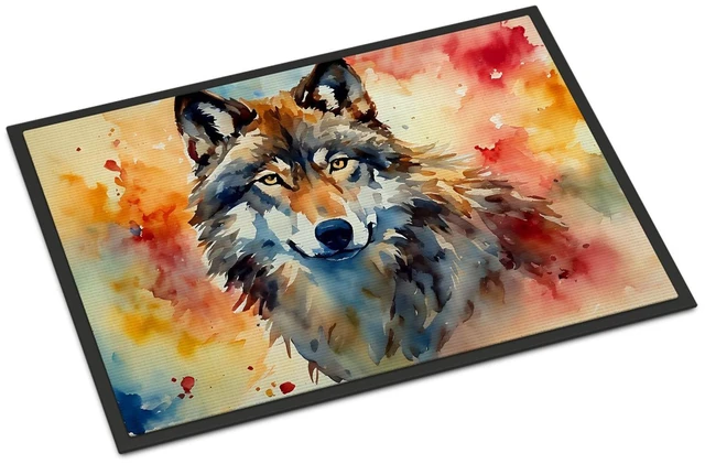 Main image of NEW Wolves Wolf Doormat Front Door Mat Indoor Outdoor Rugs for Entryway, Non Slip Washable Low Pile, 18H X 27W