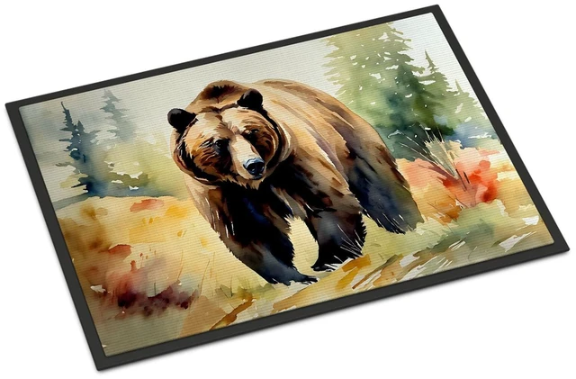 Main image of NEW Grizzly Bear Doormat Front Door Mat Indoor Outdoor Rugs for Entryway, Non Slip Washable Low Pile, 18H X 27W