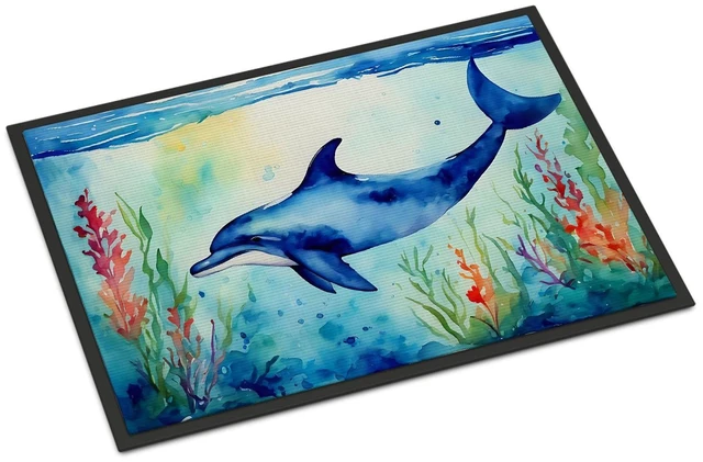 Main image of NEW Dolphin Doormat Front Door Mat Indoor Outdoor Rugs for Entryway, Non Slip Washable Low Pile, 18H X 27W