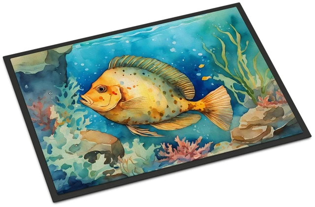 Main image of NEW Flounder Doormat Front Door Mat Indoor Outdoor Rugs for Entryway, Non Slip Washable Low Pile, 18H X 27W