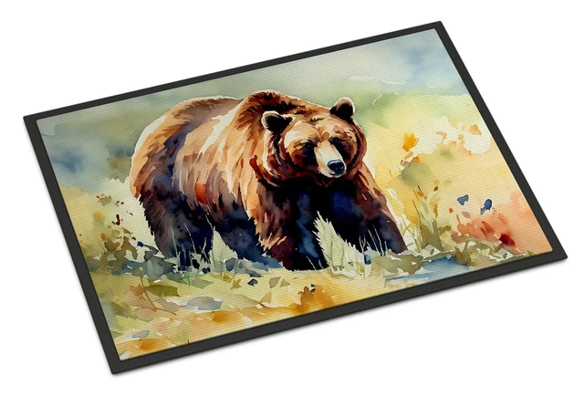 Main image of NEW Grizzly Bear Doormat Front Door Mat Indoor Outdoor Rugs for Entryway, Non Slip Washable Low Pile, 18H X 27W