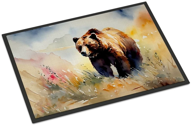 Main image of NEW Grizzly Bear Doormat Front Door Mat Indoor Outdoor Rugs for Entryway, Non Slip Washable Low Pile, 18H X 27W
