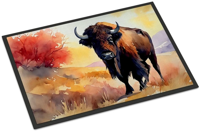 Main image of NEW American Bison Doormat Front Door Mat Indoor Outdoor Rugs for Entryway, Non Slip Washable Low Pile, 18H X 27W