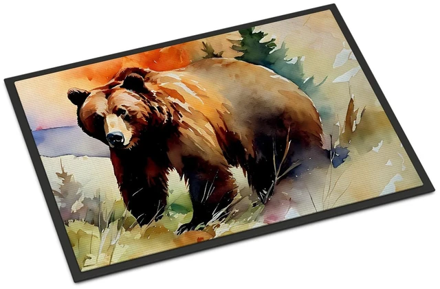 Main image of NEW Grizzly Bear Doormat Front Door Mat Indoor Outdoor Rugs for Entryway, Non Slip Washable Low Pile, 18H X 27W