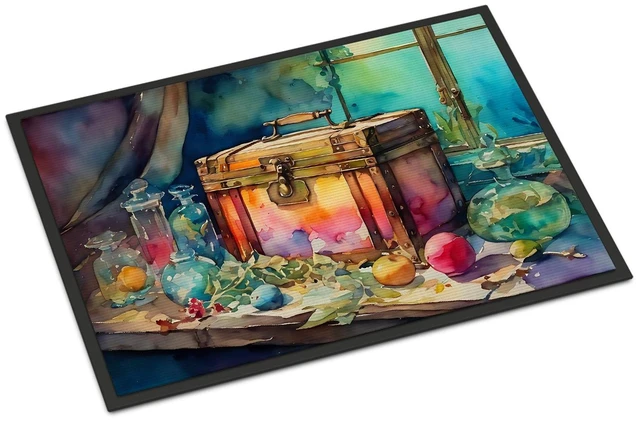 Main image of NEW Treasure Chest Doormat Front Door Mat Indoor Outdoor Rugs for Entryway, Non Slip Washable Low Pile, 18H X 27W
