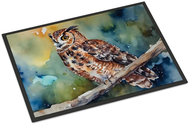 Main image of NEW Tawny Owl Doormat Front Door Mat Indoor Outdoor Rugs for Entryway, Non Slip Washable Low Pile, 18H X 27W