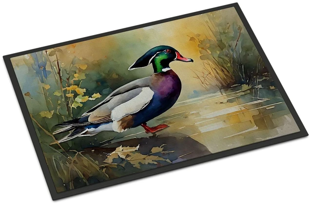 Main image of NEW Wood Duck Doormat Front Door Mat Indoor Outdoor Rugs for Entryway, Non Slip Washable Low Pile, 18H X 27W
