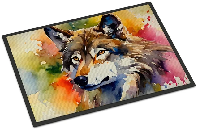 Main image of NEW Wolves Wolf Doormat Front Door Mat Indoor Outdoor Rugs for Entryway, Non Slip Washable Low Pile, 18H X 27W