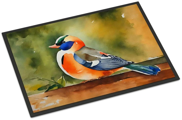 Main image of NEW Mandarin Duck Doormat Front Door Mat Indoor Outdoor Rugs for Entryway, Non Slip Washable Low Pile, 18H X 27W