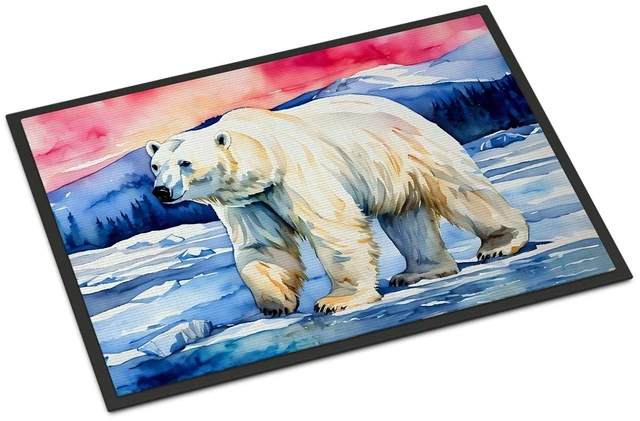 Main image of NEW Polar Bear Doormat Front Door Mat Indoor Outdoor Rugs for Entryway, Non Slip Washable Low Pile, 18H X 27W