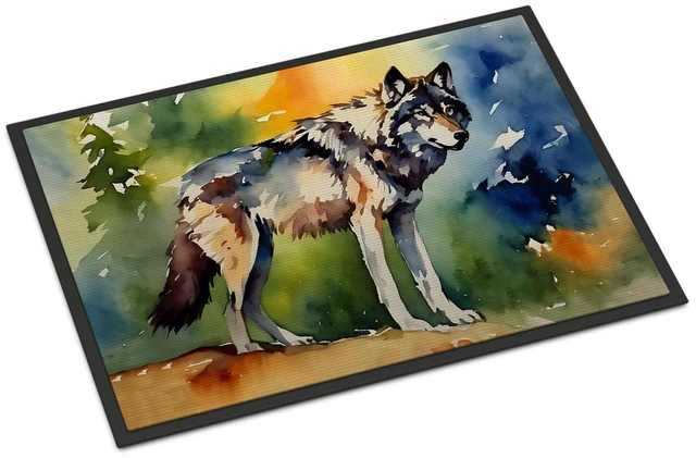 Main image of NEW Wolves Wolf Doormat Front Door Mat Indoor Outdoor Rugs for Entryway, Non Slip Washable Low Pile, 18H X 27W