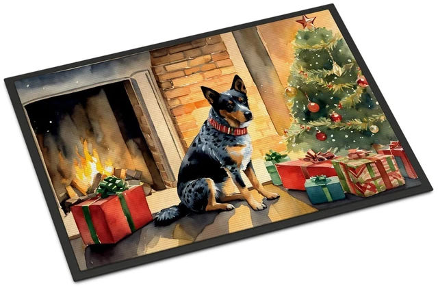 Main image of NEW Australian Cattle Dog Cozy Christmas Doormat Front Door Mat Indoor Outdoor Rugs for Entryway, Non Slip Washable Low Pile, 18H X 27W
