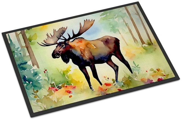 Main image of NEW Moose Doormat Front Door Mat Indoor Outdoor Rugs for Entryway, Non Slip Washable Low Pile, 18H X 27W