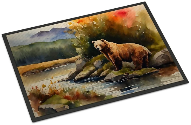 Main image of NEW Kodiak Bear Doormat Front Door Mat Indoor Outdoor Rugs for Entryway, Non Slip Washable Low Pile, 18H X 27W