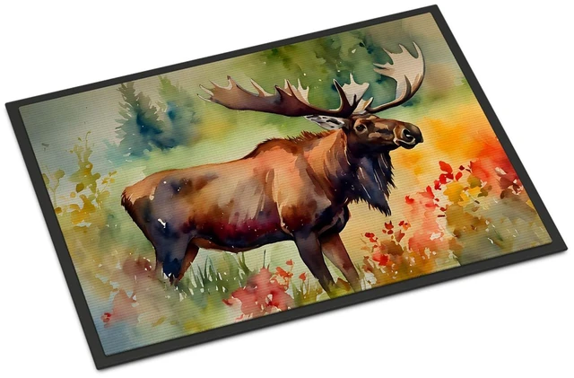 Main image of NEW Moose Doormat Front Door Mat Indoor Outdoor Rugs for Entryway, Non Slip Washable Low Pile, 18H X 27W
