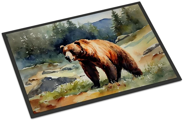 Main image of NEW Kodiak Bear Doormat Front Door Mat Indoor Outdoor Rugs for Entryway, Non Slip Washable Low Pile, 18H X 27W