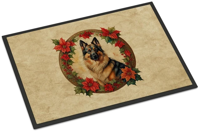 Main image of NEW Belgian Tervuren Christmas Flowers Doormat Front Door Mat Indoor Outdoor Rugs for Entryway, Non Slip Washable Low Pile, 18H X 27W