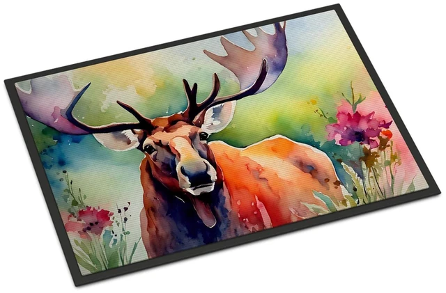 Main image of NEW Moose Doormat Front Door Mat Indoor Outdoor Rugs for Entryway, Non Slip Washable Low Pile, 18H X 27W