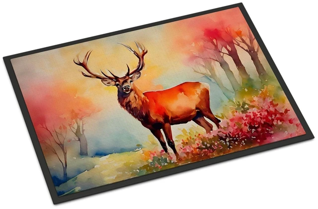 Main image of NEW Deer Stag Doormat Front Door Mat Indoor Outdoor Rugs for Entryway, Non Slip Washable Low Pile, 18H X 27W