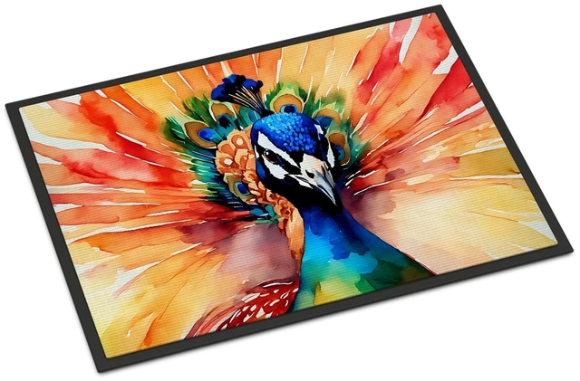 Main image of NEW Peacock Doormat Front Door Mat Indoor Outdoor Rugs for Entryway, Non Slip Washable Low Pile, 18H X 27W