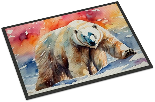 Main image of NEW Polar Bear Doormat Front Door Mat Indoor Outdoor Rugs for Entryway, Non Slip Washable Low Pile, 18H X 27W