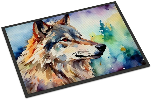 Main image of NEW Wolves Wolf Doormat Front Door Mat Indoor Outdoor Rugs for Entryway, Non Slip Washable Low Pile, 18H X 27W