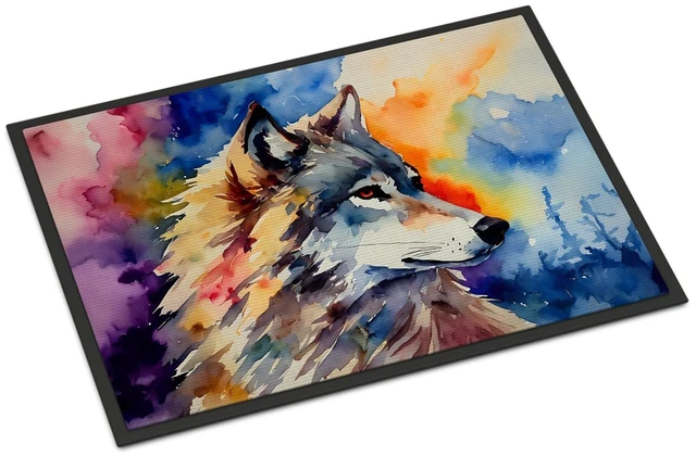 Main image of NEW Wolves Wolf Doormat Front Door Mat Indoor Outdoor Rugs for Entryway, Non Slip Washable Low Pile, 18H X 27W