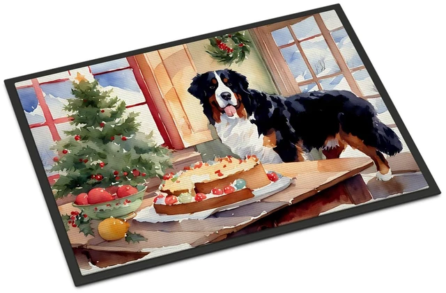 Main image of NEW Bernese Mountain Dog Christmas Cookies Doormat Front Door Mat Indoor Outdoor Rugs for Entryway, Non Slip Washable Low Pile, 18H X 27W