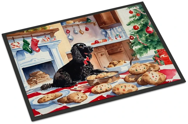 Main image of NEW American Water Spaniel Christmas Cookies Doormat Front Door Mat Indoor Outdoor Rugs for Entryway, Non Slip Washable Low Pile, 18H X 27W