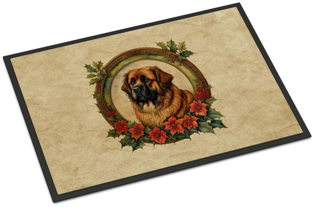 Main image of NEW Leonberger Christmas Flowers Doormat Front Door Mat Indoor Outdoor Rugs for Entryway, Non Slip Washable Low Pile, 18H X 27W