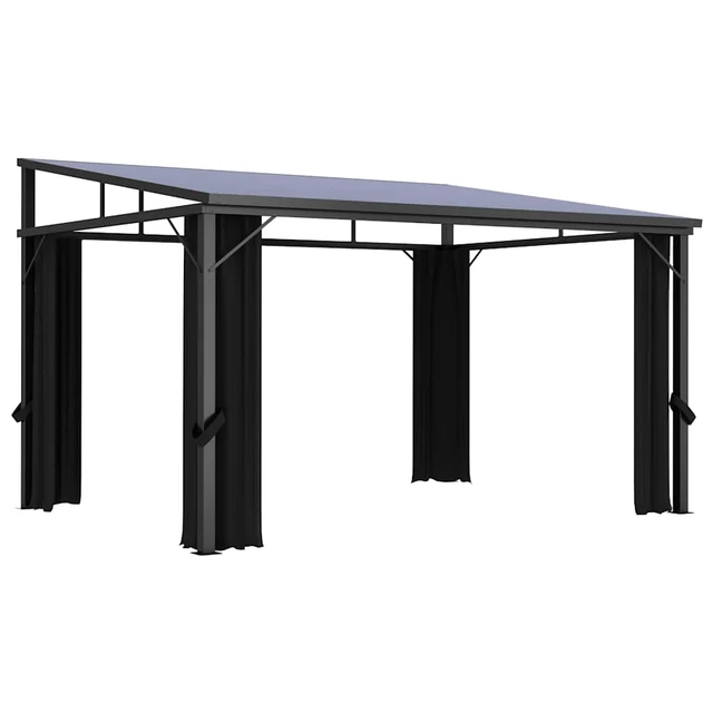 Alt view image 10 of 10 - vidaXL Gazebo with Curtain 13.3'x9.6'x8' Anthracite