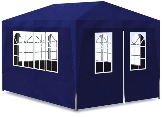 Alt view image 18 of 18 - vidaXL Party Tent 10'x13' Blue Outdoor Garden Wedding Patio Gazebo Canopy