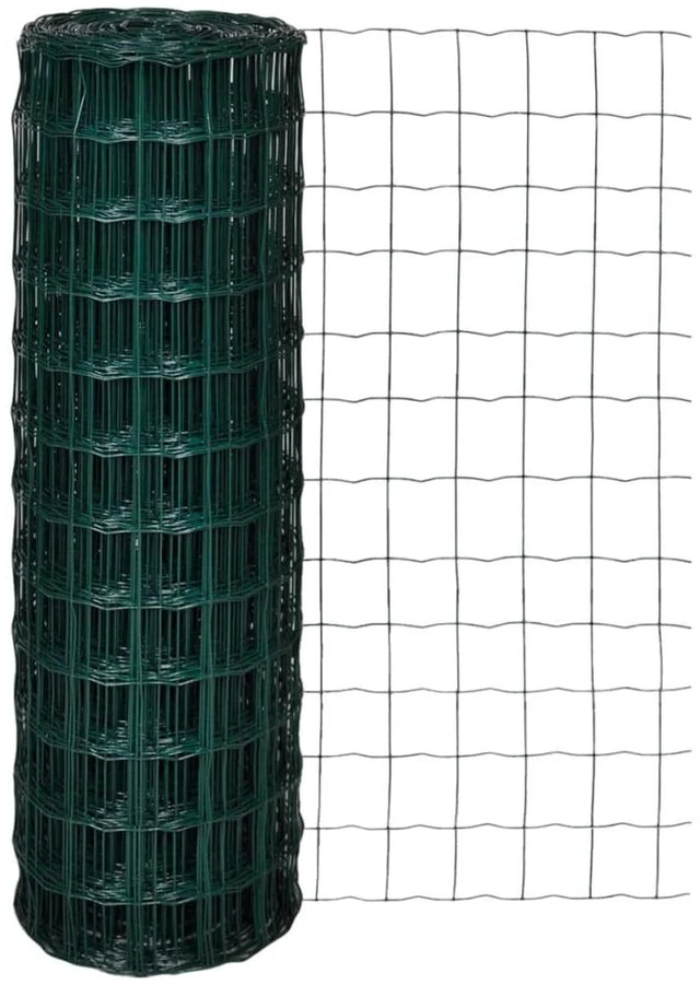 Alt view image 8 of 8 - vidaXL Euro Fence Steel 82ft x 3.9ft Green Garden Privacy Border Enclosure