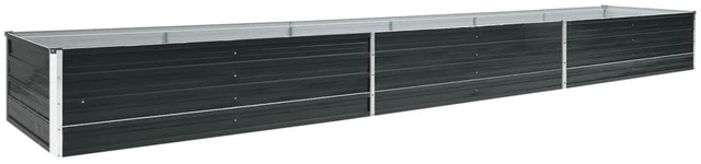 Alt view image 12 of 12 - vidaXL Garden Raised Bed Galvanized Steel 189"x31.5"x17.7" Anthracite