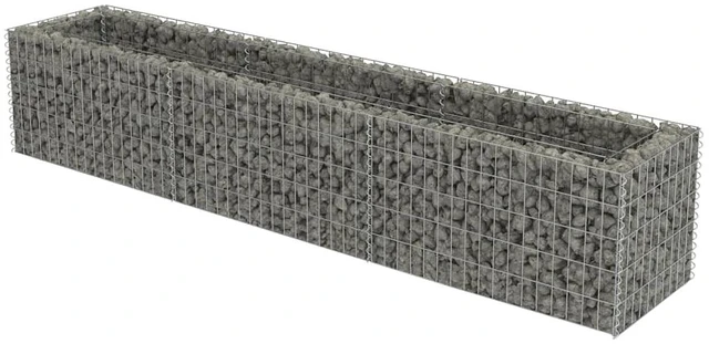 Alt view image 17 of 17 - vidaXL Gabion Raised Bed Galvanized Steel 106.3" Raised Garden Bed Flower Box