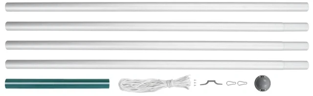 Alt view image 12 of 12 - vidaXL Flagpole House Garden Flag Pole Yard Outdoor Flagpole Kit Aluminum