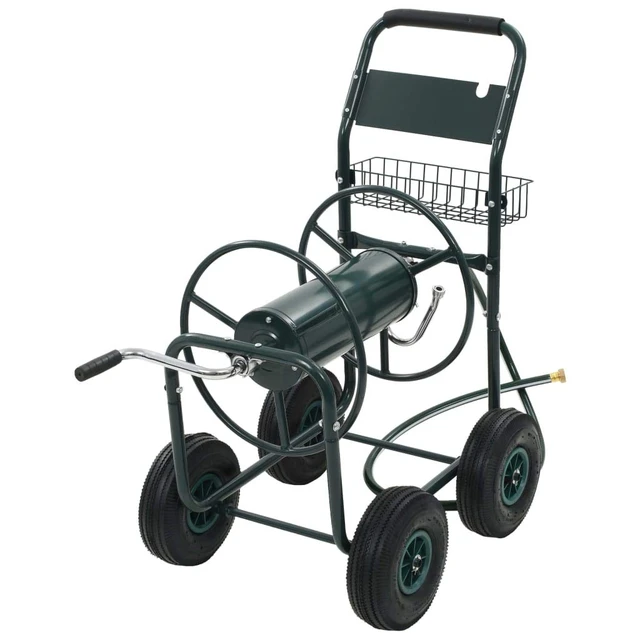 Alt view image 11 of 11 - vidaXL Garden Hose Trolley Patio Hose Reel Cart with 1/2" Hose Connector Steel