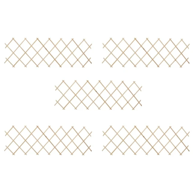Alt view image 9 of 9 - vidaXL Trellis Fences Garden Trellis Lattice Fence 5 Pcs Firwood 70.9"x23.6"
