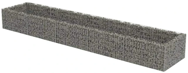 Alt view image 11 of 11 - vidaXL Gabion Raised Bed Galvanized Steel 177.2" Raised Garden Bed Flower Box