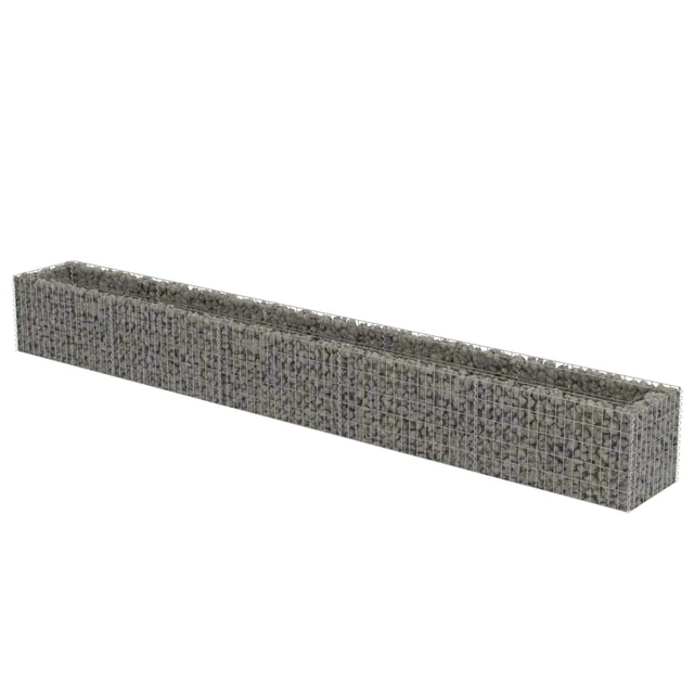 Alt view image 11 of 11 - vidaXL Gabion Raised Bed Galvanized Steel 177.2" Raised Garden Bed Flower Box