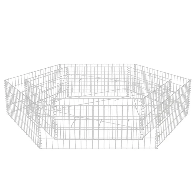 Alt view image 7 of 7 - vidaXL Hexagonal Raised Bed 78.7"x68.1"x15.7" Sets Baskets Rock-stone Wall