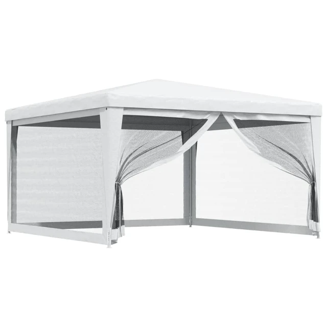 Alt view image 9 of 9 - vidaXL Party Tent with 4 Mesh Sidewalls 13.1'x13.1' White