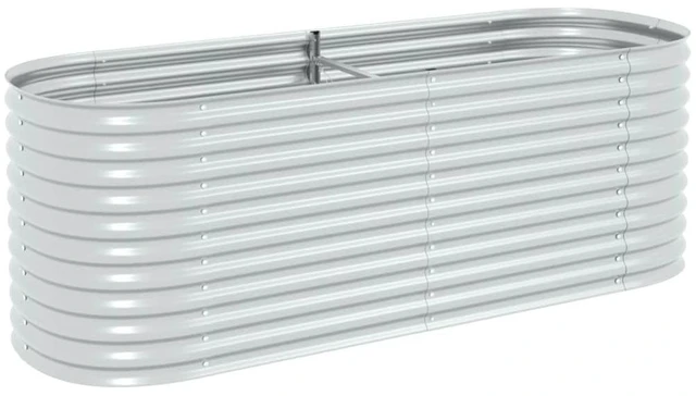 Alt view image 9 of 9 - vidaXL Garden Raised Bed 94.5"x31.5"x31.9" Galvanized Steel Silver Flower Box