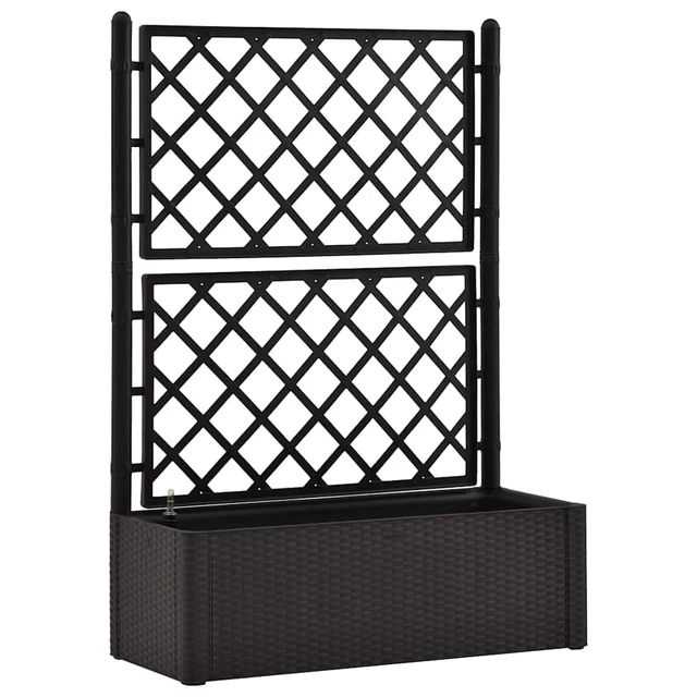 Alt view image 14 of 14 - vidaXL Garden Raised Bed with Trellis and Self Watering System Anthracite