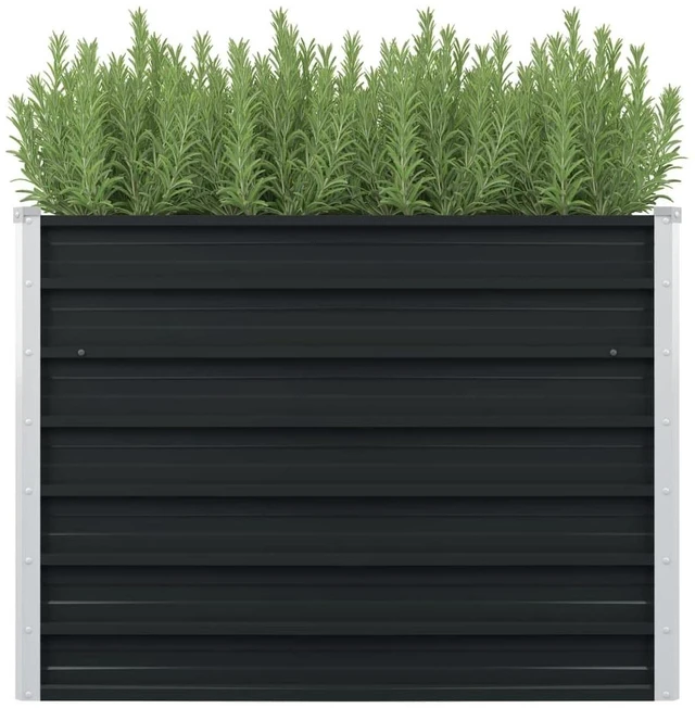 Alt view image 14 of 14 - vidaXL Raised Garden Bed Patio Raised Flower Bed Galvanized Steel Anthracite