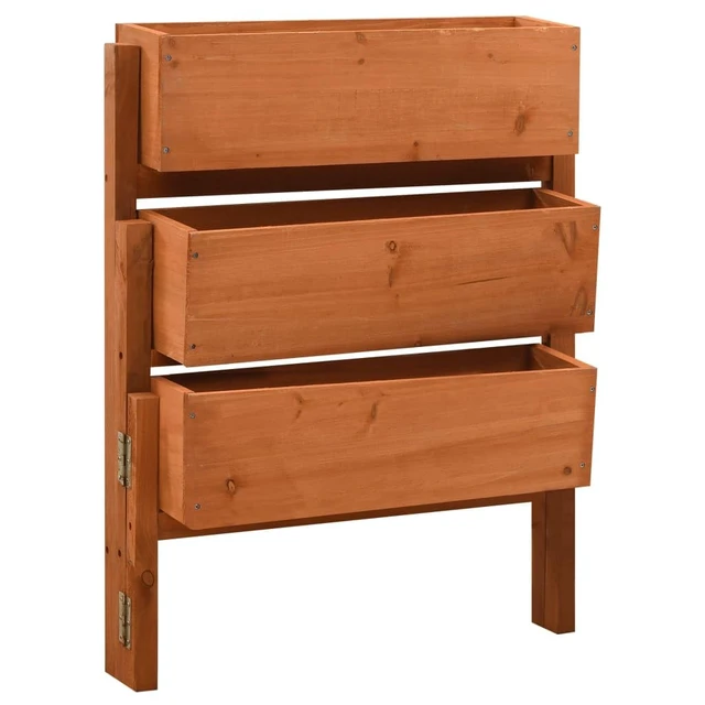 Alt view image 6 of 6 - vidaXL Planter Foldable Flower Box Raised Garden Bed Planter Solid Firwood