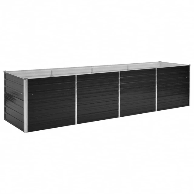 Alt view image 10 of 10 - vidaXL Garden Raised Bed Anthracite 126" Galvanized Steel Planter Pot Outdoor